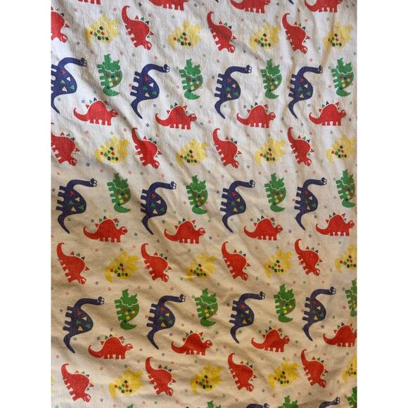 Dinosaurs & Striped Reversible Baby Blanket Cotton 40 x 30 No Tag EUC READ - Picture 3 of 11